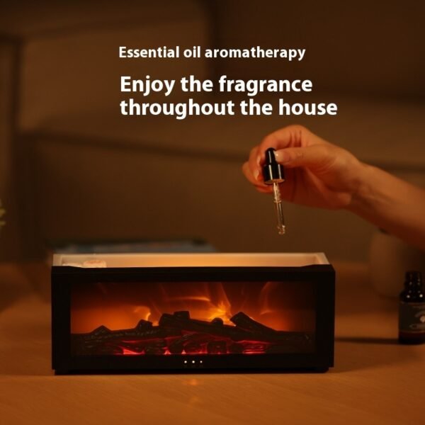 New Flame Aromatherapy Machine Colorful Essential Oil Diffuser Home Large Fog Volume Flame Humidifier 3D Flame Fireplace Machine - Image 3