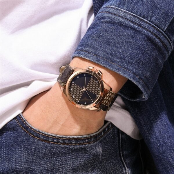 Fashion Personality Plaid Men's Casual Watch - Image 3