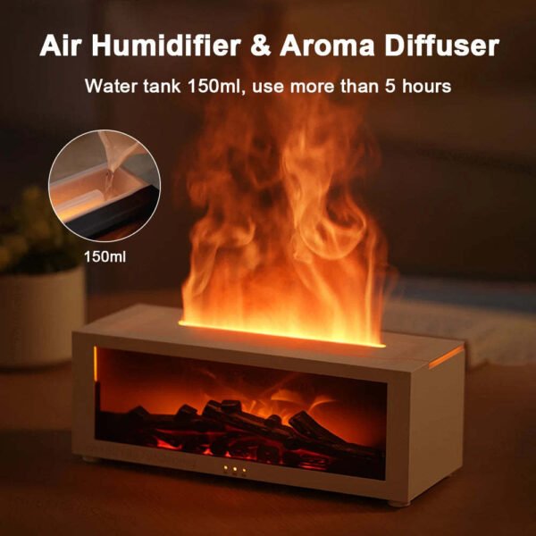 New Flame Aromatherapy Machine Colorful Essential Oil Diffuser Home Large Fog Volume Flame Humidifier 3D Flame Fireplace Machine - Image 4