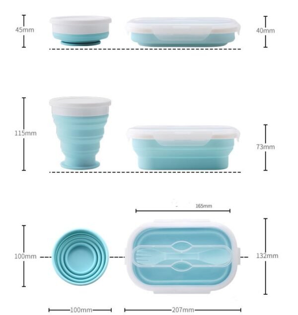 Portable foldable silicone lunch box - Image 4