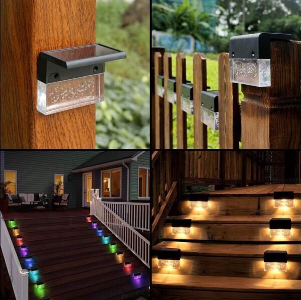 Waterproof New RGB LED Solar Light Step Fence Light - Image 9