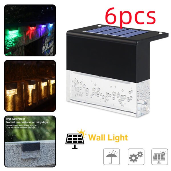 Waterproof New RGB LED Solar Light Step Fence Light - Image 2